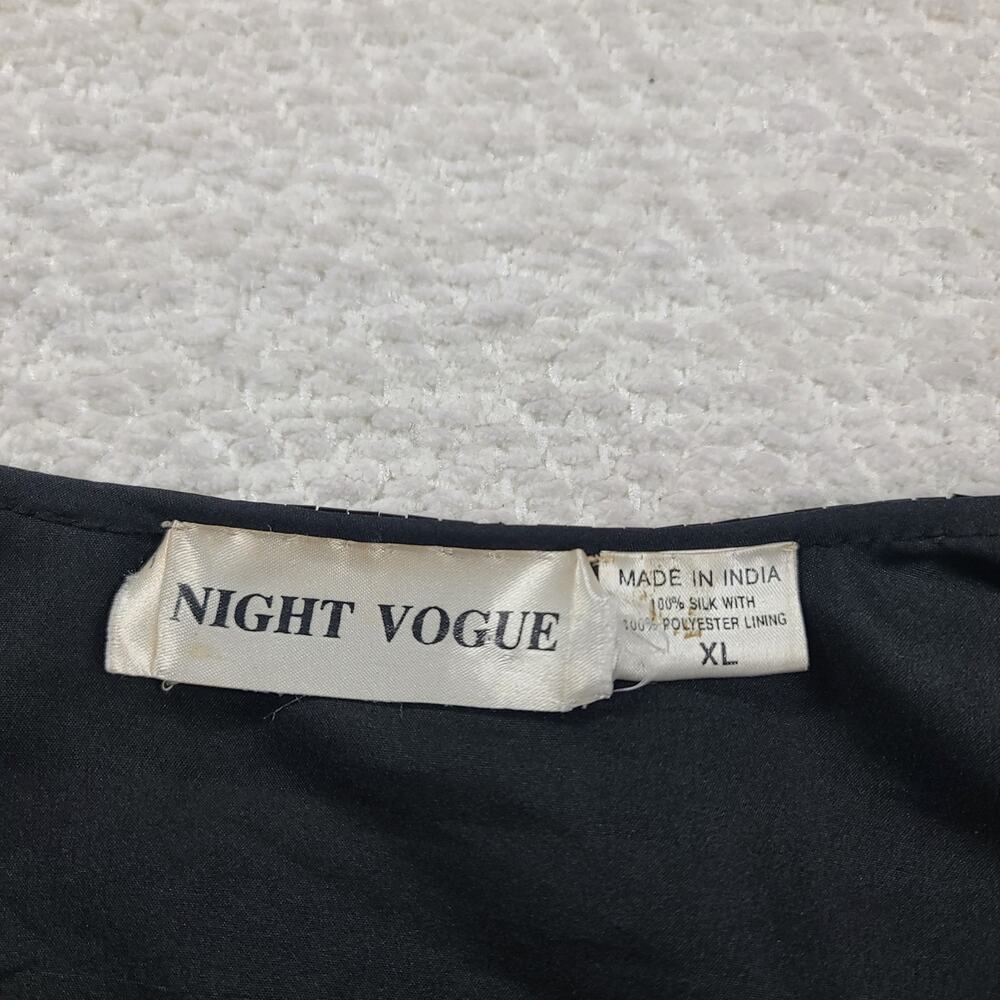 Vintage Night Vogue silk beaded/sequin studded jacket Size XL 80's Dopamine - Picture 5 of 9